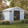 Abri de jardin en PVC 11,2m² UTILITY blanc et gris bleu Grosfillex