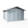 Abri de jardin en PVC 11,2m² UTILITY blanc et gris bleu Grosfillex