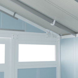 Abri de jardin en PVC 11,2m² UTILITY blanc et gris bleu Grosfillex