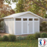 Abri de jardin en PVC 11,2m² UTILITY blanc et gris vert Grosfillex
