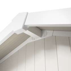 Abri de jardin en PVC 11,2m² UTILITY blanc et gris vert Grosfillex