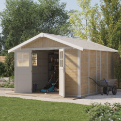 Abri de jardin PVC DECO 11,2m² Sherwood Grosfillex + kit ancrage