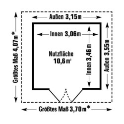 Abri de jardin PVC DECO 11,2m² Sherwood Grosfillex + kit ancrage