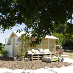 Abri de jardin PVC DECO 11,2m² Sherwood Grosfillex + kit ancrage