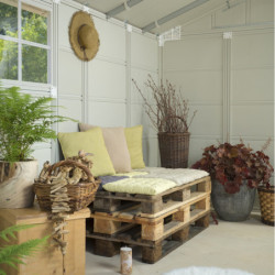 Abri de jardin PVC DECO 11,2m² Sherwood Grosfillex + kit ancrage