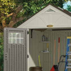 Abri de jardin en résine 35mm 5,53m² Woodgrain + Plancher SUNCAST