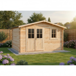 Abri de jardin en bois massif 12m² - madriers 28mm Gardy Shelter