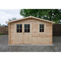 Abri de jardin en bois massif 12m² - madriers 28mm Gardy Shelter