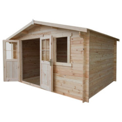 Abri de jardin en bois massif 12m² - madriers 28mm Gardy Shelter