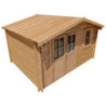 Abri en bois massif 12m² - 28mm Traité teinté marron Gardy Shelter