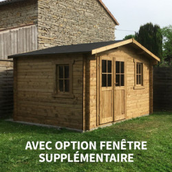 Abri en bois massif 12m² - 28mm Traité teinté marron Gardy Shelter