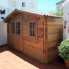 Abri en bois massif 12m² - 28mm Traité teinté marron Gardy Shelter
