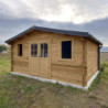 Abri bois massif 19,8m² 40mm traité teinté marron Gardy Shelter