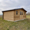 Abri bois massif 19,8m² 40mm traité teinté marron Gardy Shelter