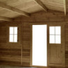 Abri bois massif 19,8m² 40mm traité teinté marron Gardy Shelter