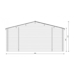 Abri bois massif 19,8m² 40mm traité teinté marron Gardy Shelter