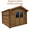 Abri de jardin 9m² PLUS bois 40mm traité teinté marron Gardy Shelter