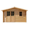 Abri de jardin 12m² Bois 40mm traité teinté marron Gardy Shelter