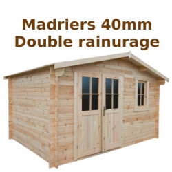 Abri de jardin 12m² en bois 40mm brut Gardy Shelter