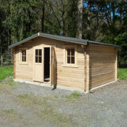 Abri en bois brut massif 19,8m² - épaisseur 40mm Gardy Shelter