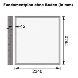 Abri de jardin en bois adossé 6,23m² Bomlitz 3 + Embase Karibu