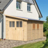 Abri de jardin en bois brut adossé 8,27m² Bomlitz 4 - Karibu