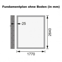 Abri adossé en bois vitrifié Gris de 4,85m² Wandlitz 3 - Karibu