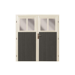 Abri adossé en bois vitrifié gris 6,26m² Wandlitz 4 - Karibu