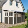 Abri de jardin adossé en bois vitrifié gris 8m² Wandlitz 5 Karibu