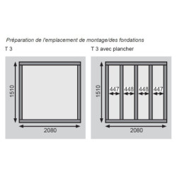 Abri de jardin en bois brut 3,26m² Merseburg 3 Karibu
