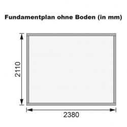 Abri de jardin en bois massif brut 5,18m² Merseburg 5 - KARIBU