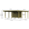 Carport en bois traité autoclave 30,35m² + petit débarras Karibu