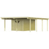 Carport en bois autoclave 30,35m² + débarras 9m² inclus - Karibu