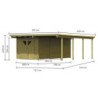 Carport en bois autoclave 30,35m² + débarras 14,4m² - Karibu