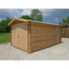 Garage en bois massif épais de 40mm traité et teinté Gardy Shelter