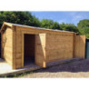 Garage en bois massif épais de 40mm traité et teinté Gardy Shelter