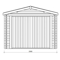 Garage en bois massif épais de 40mm traité et teinté Gardy Shelter