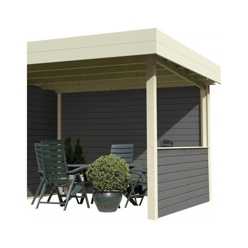 Paroi arrière pour appentis 150cm Multicube et Corner Cube 3 gris terre Karibu