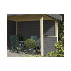 Paroi arrière pour appentis 150cm Multicube et Corner Cube 3 gris terre Karibu