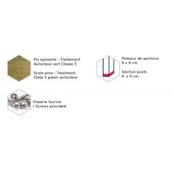 Carport simple en bois autoclave PEFC de 15,40m² Henri - Forest Style