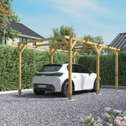 Carport simple en bois autoclave PEFC de 15,40m² Henri - Forest Style