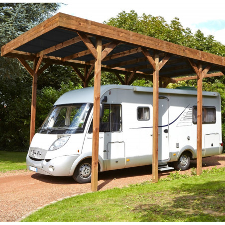 Carport camping car 32,40m² en bois traité autoclave Forest Style