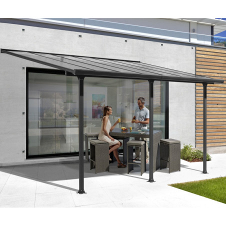 Toit de terrasse 12,83m² en aluminium anthracite Habrita