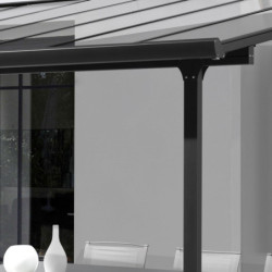 Toit de terrasse 12,83m² en aluminium anthracite Habrita