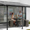 Pergola 15,38m² aluminium anthracite et polycarbonate Habrita