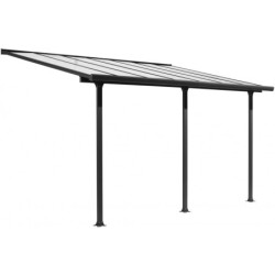 Pergola 15,38m² aluminium anthracite et polycarbonate Habrita