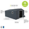 Cabane X-METAL 15m² gris foncé en métal