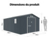 Cabane X-METAL 15m² gris foncé en métal