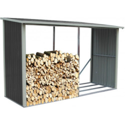 Abri bûches en métal anthracite 6 stères 302x119xH.190cm X-Metal