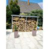 Abri bûches en métal anthracite 6 stères 302x119xH.190cm X-Metal
